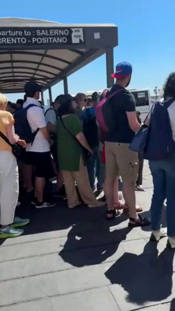 The mum said Positano was 'shoulder to shoulder' with tourists