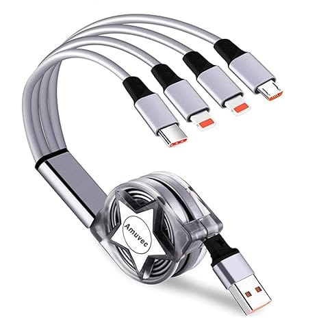 The Amuvec 4-in-1 retractable charging cable