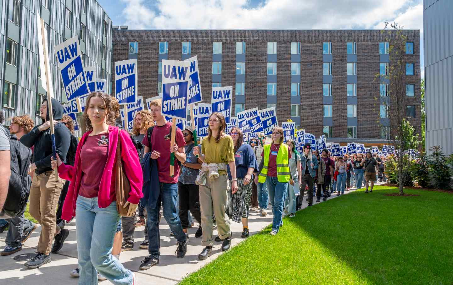 Members of the University of Oregon Student Workers during its historic strike.