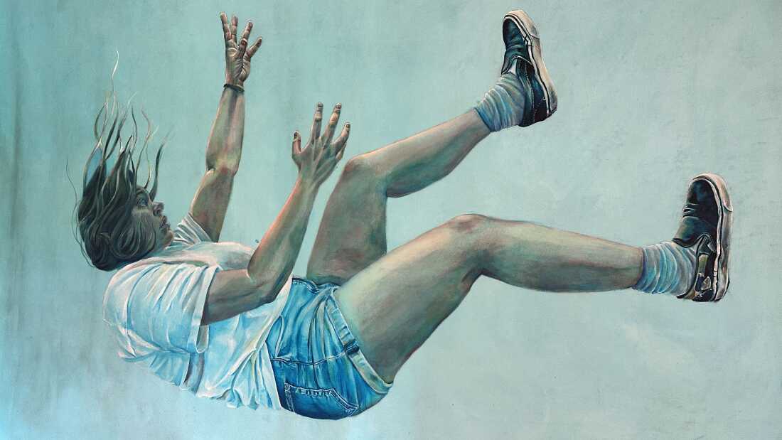 Falling by artist Elizabeth Shanefelter is one of the works in The Teen Experience, a show at American University's Katzen Gallery until August 10th.