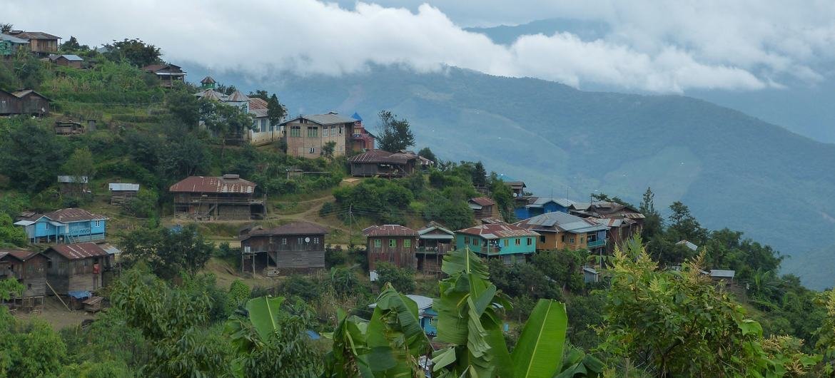 Hakha, the capital of Chin state in Myanmar. Hakha, the capital of Chin state in Myanmar.