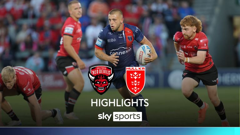 Highlights of the Super League clash between Salford Red Devils and Hull KR
