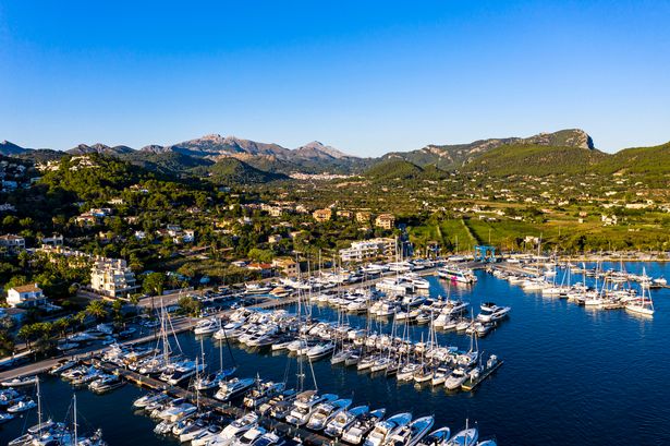 Aerial view of boats at Port d