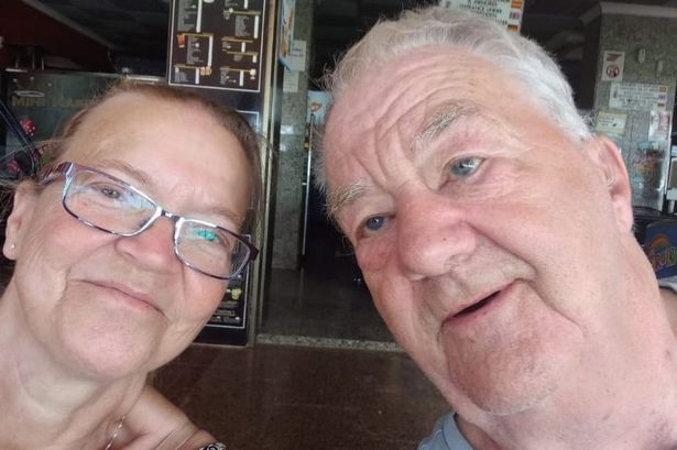 Julie and Leslie Green on their holiday in the Canary Islands, before Leslie fell ill.
