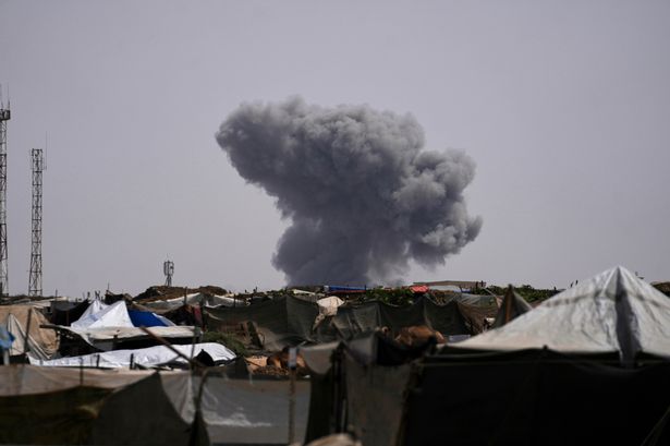Smoke rises from an Israeli army airstrike