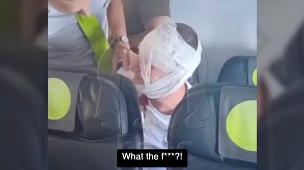 The man was bandaged by crew members