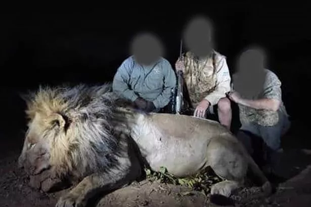 Sick Trophy hunters pose with Blondie