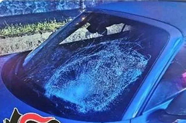 The windscreen was smashed