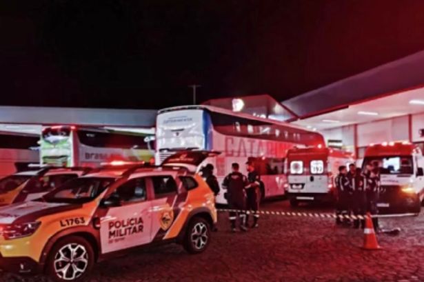 Emergency services at the scene in Brazil