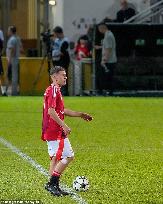 Fifteen-year-old Kai Rooney represented Man United at an Under 19 tournament on Thursday