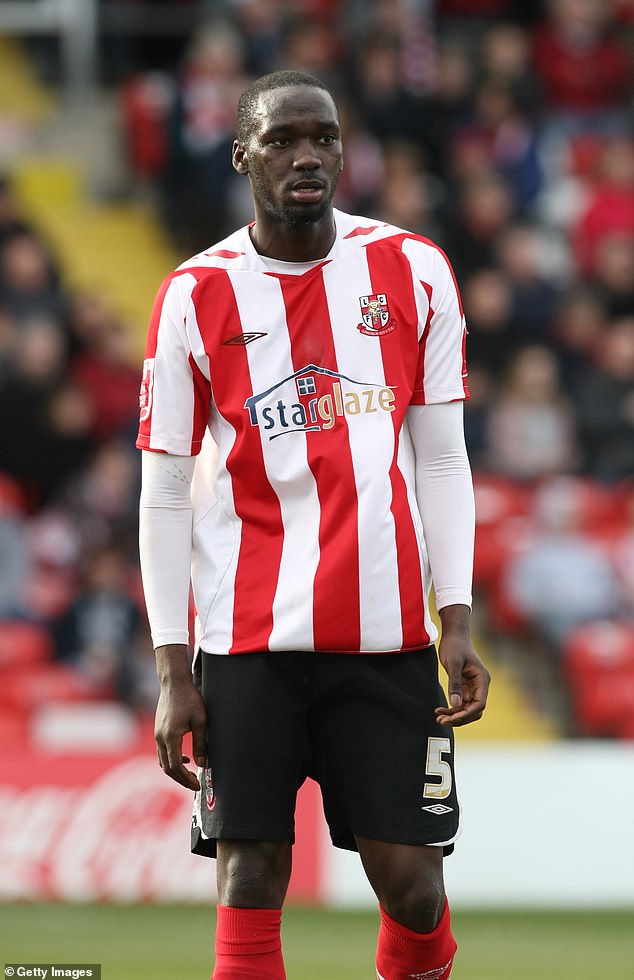 Moses Swaibu, pictured at Lincoln City in 2010, had a promising future – he had been named Crystal Palace
