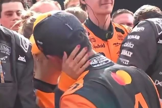 Lando Norris kissed his new girlfriend Margarida Corceiro after winning last weekend