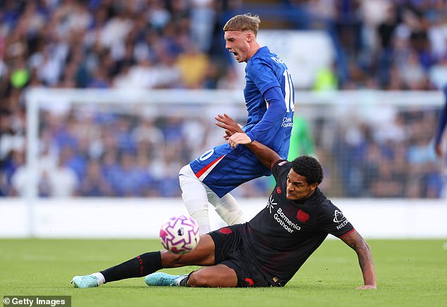 A former Liverpool star clashed with Cole Palmer after a heavy tackle during Chelsea