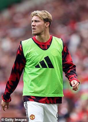 Hojlund was an unused substitute in the final pre-season friendly