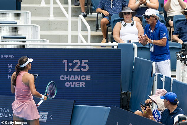 Emma Raducanu received advice by her new coach Francisco Roig against Aryna Sabalenka