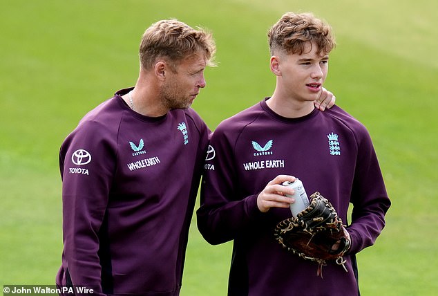 Andrew Flintoff and son Rocky (right) have linked up as head coach and pupil at England Lions and Northern Superchargers
