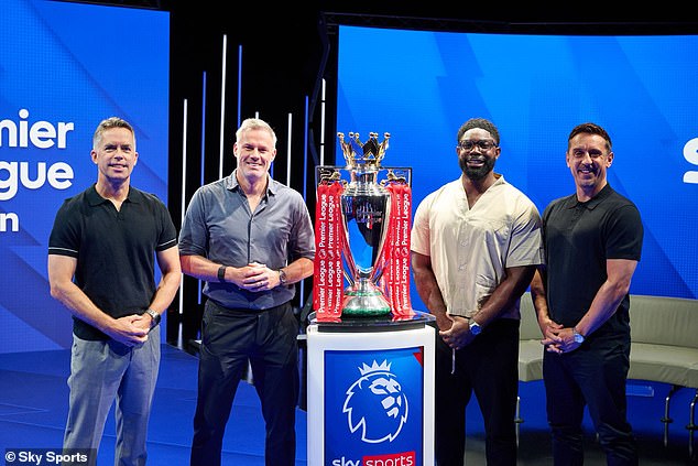 Gary Neville, right, believes his former club Man United will finish seventh or eighth this season
