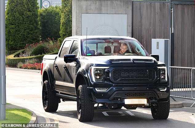 Erling Haaland was seen leaving Man City