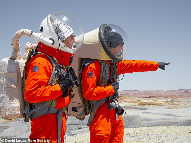 David Laude (right) seen with another participant at the Mars Society