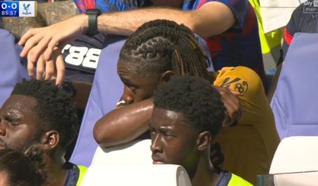 Eze appeared to fight back tears on Crystal Palace