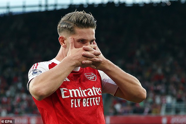 Viktor Gyokeres scored his first Premier League goal against Leeds during Arsenal
