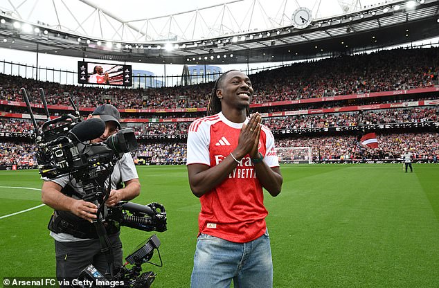 Eberechi Eze was unveiled as an Arsenal player ahead of their game with Leeds at the Emirates