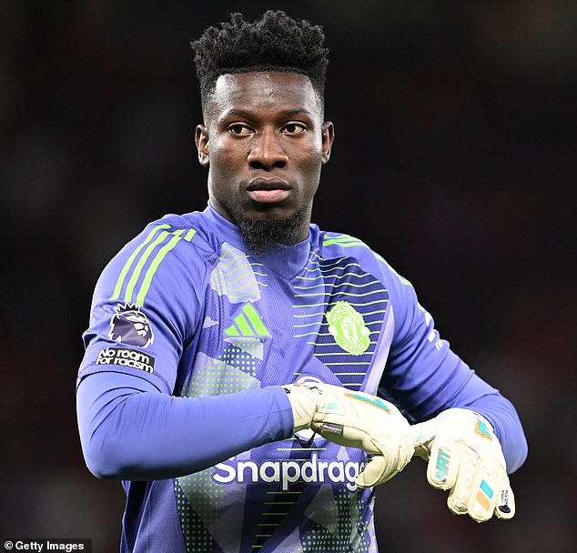 Andre Onana has been named on the bench for Manchester United against Fulham