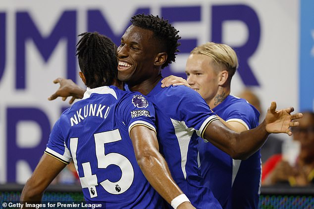 Nicolas Jackson (centre) and Christopher Nkunku (left) are heading for the exit after two years in west London