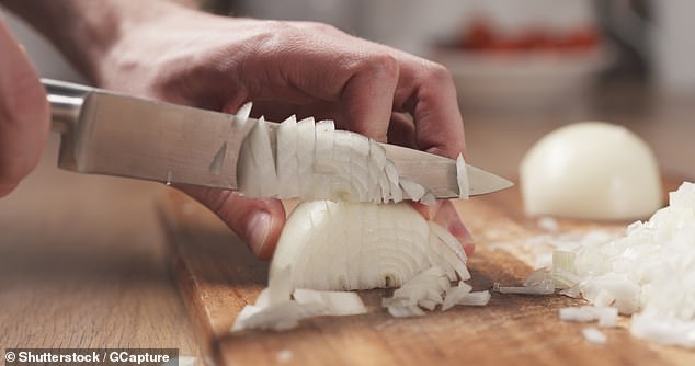 Chopping onions might seem simple, but according to mathematicians you have been doing it wrong all along (stock image)