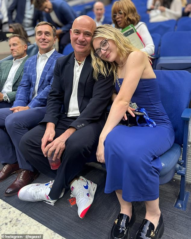 Jaz Agassi made a rare appearance alongside her father at the US Open this week