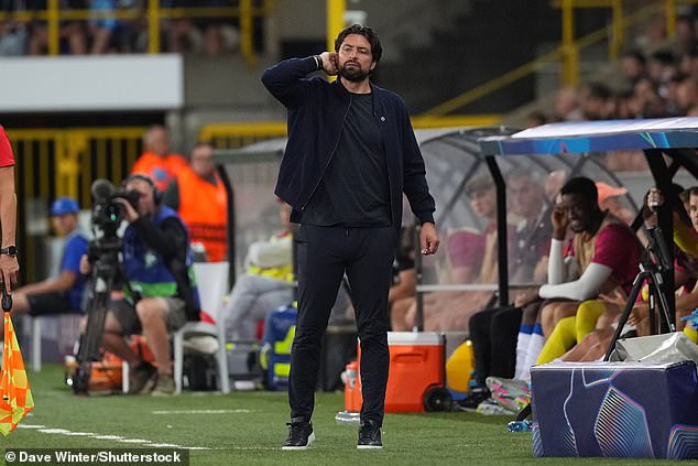 Russell Martin watches his side capitulate in their Champions League play-off against Brugge