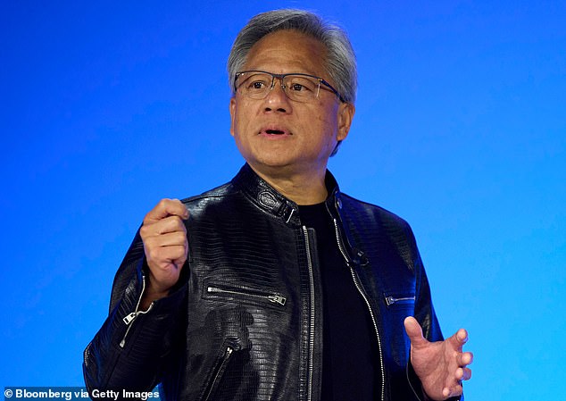 Chip shop: Nvidia boss Jensen Huang (pictured) dismissed concerns about an end to a surge in spending on the AI chips that have fuelled its rapid growth