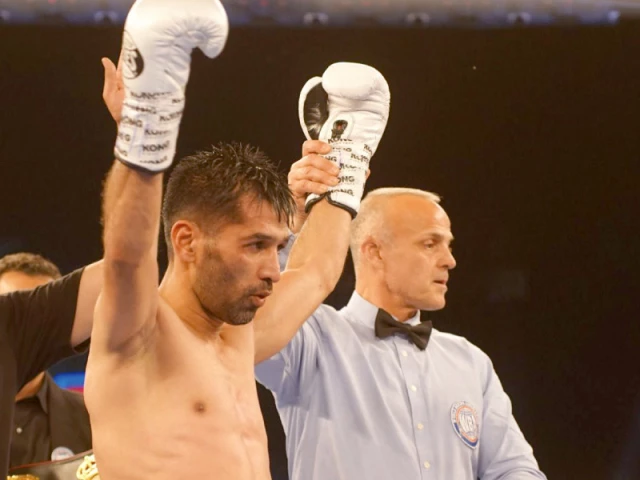 muhammad waseem with his world boxing association world gold title belt photo courtesy muhammad waseem