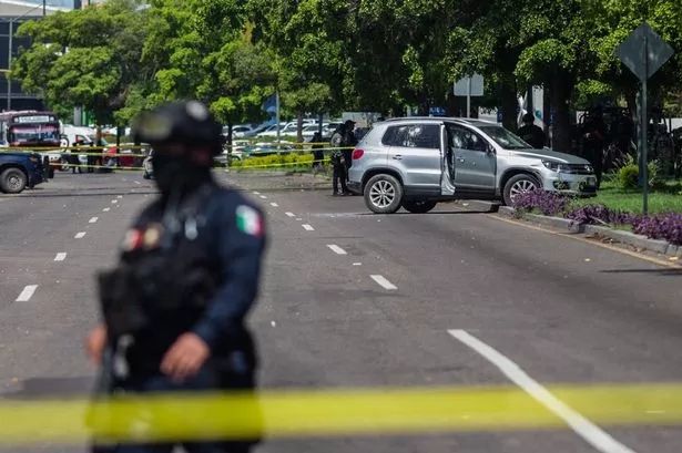 Sinaloa, Mexico police office and yellow tape