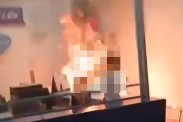 The man was rushed to hospital in a