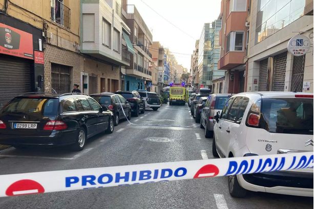 A police cordon in place at the scene of the shooting in Torrevieja