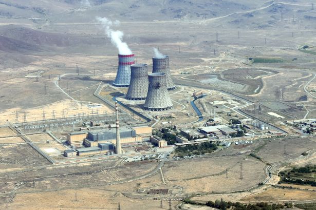 METSAMOR, ARMAVIR PROVINCE, ARMENIA Photo shows the Metsamor Nuclear Power Plant from the air.