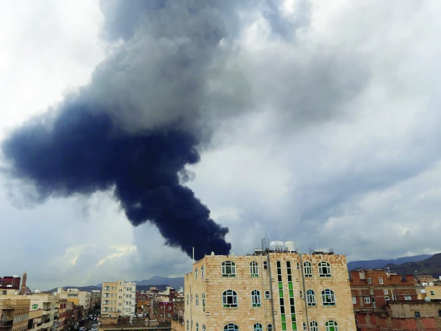 smoke billows after an israeli air strike on yemen s capital sanaa photo afp