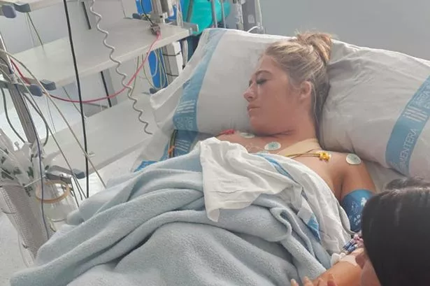Lauren Holmes in hospital