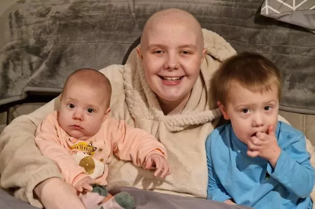 Barbara with her two young children, Canada-Rose and Hudson