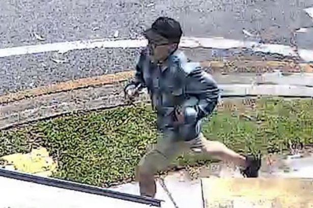 A man seen running along a street