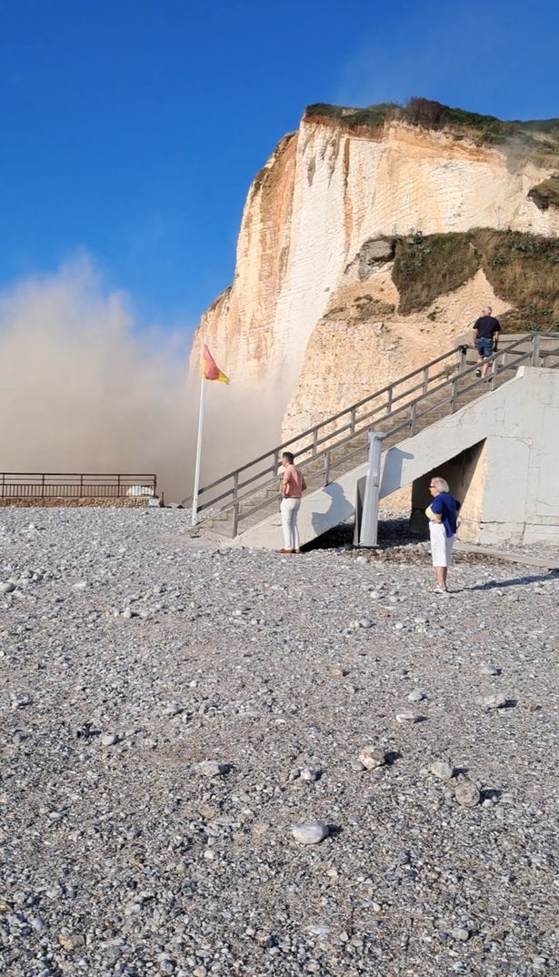 The onlooker captured the heart-stopping collapse