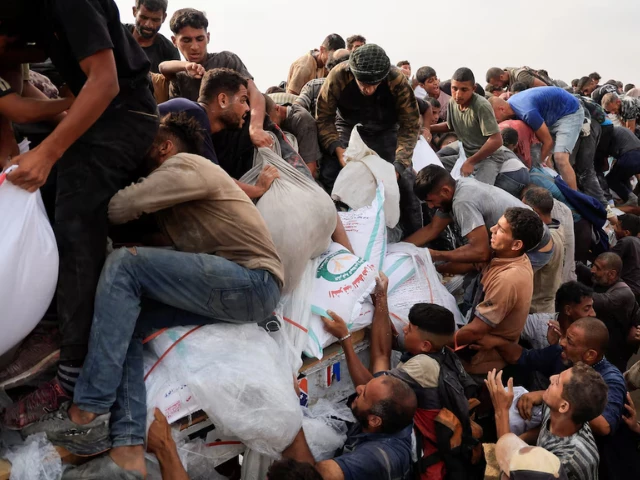 mourners react during the funeral of palestinians from irheem family who were killed in an overnight israeli strike according to medics in gaza city august 11 2025 reuters