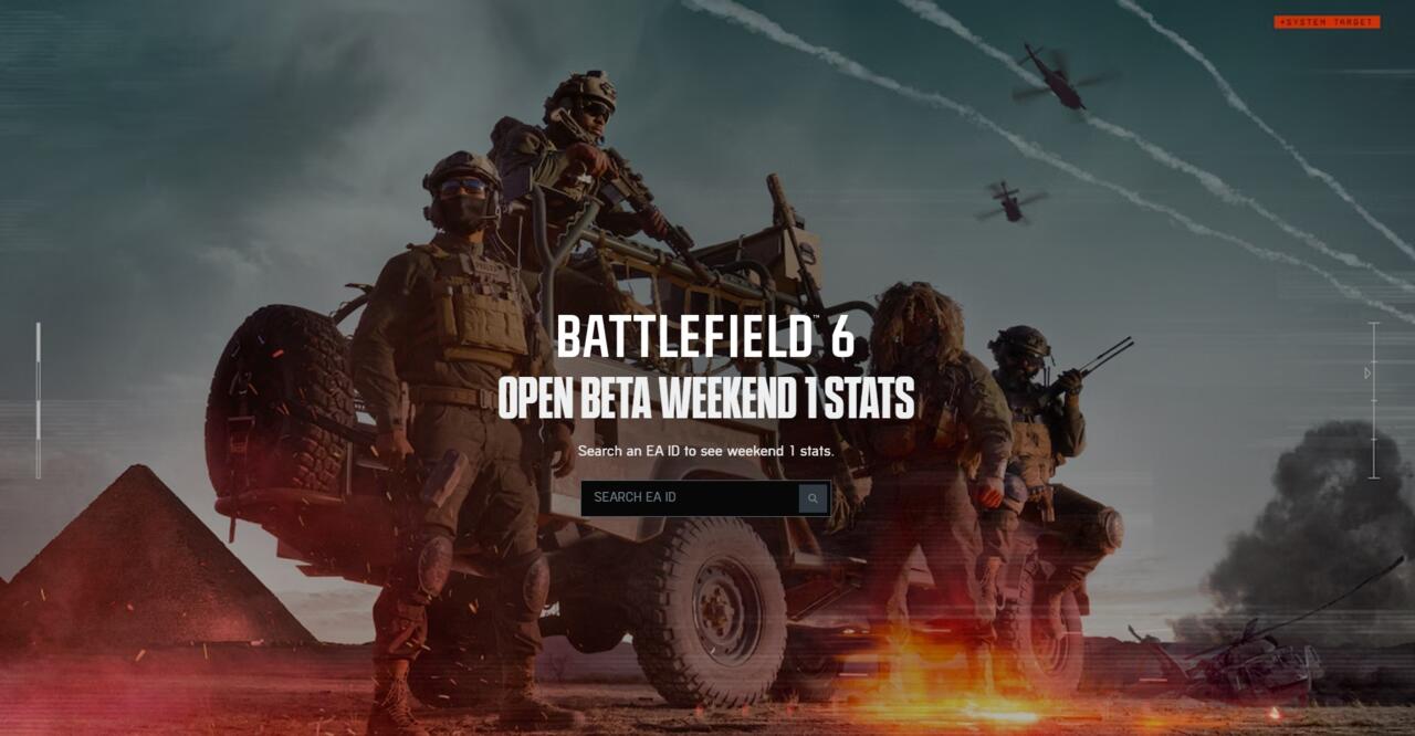 The main player stats screen for Battlefield 6