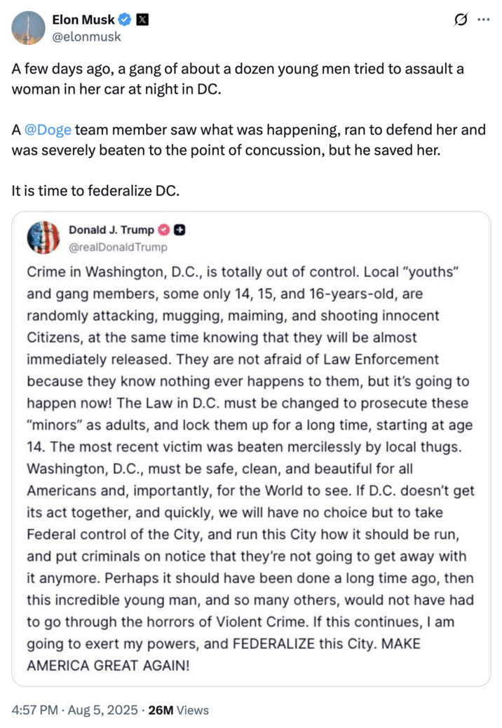 A post shared on "Truth Social":https://knowyourmeme.com/memes/sites/truth-social by "U.S.":https://knowyourmeme.com/memes/cultures/united-states-of-america President "Donald Trump":https://knowyourmeme.com/memes/people/donald-trump in August 2025, concerning the alleged assault of former 19-year-old "DOGE":https://knowyourmeme.com/memes/subcultures/department-of-government-efficiency-doge staffer, "Edward