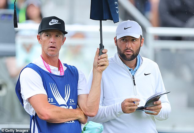 Scottie Scheffler will be without caddie Ted Scott (left) in final round of FedEx St. Jude