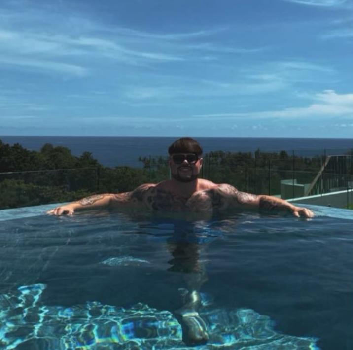 A photo of Jack Kay aka Ibiza Final Boss in the pool. The photo was uploaded to his Instagram account.