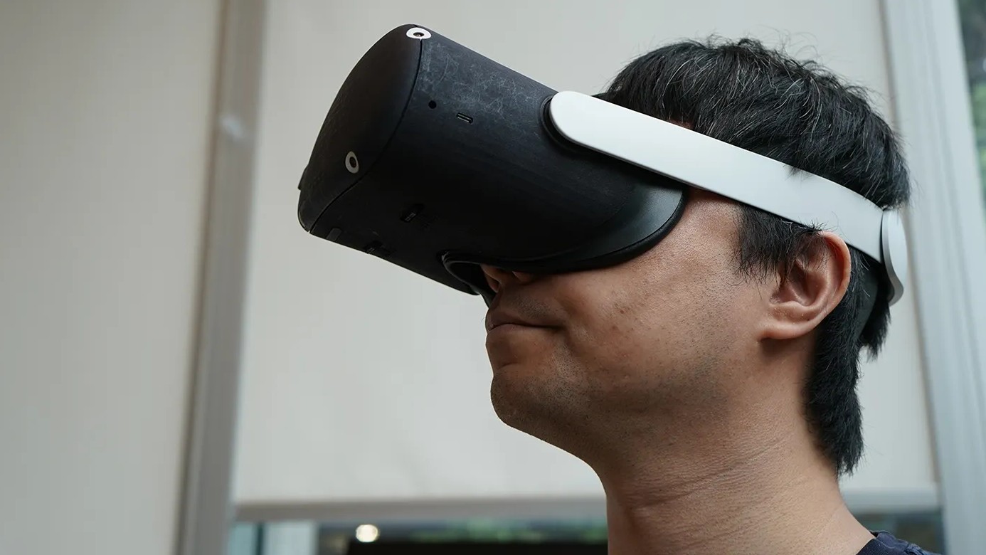 Tiramisu headset being worn