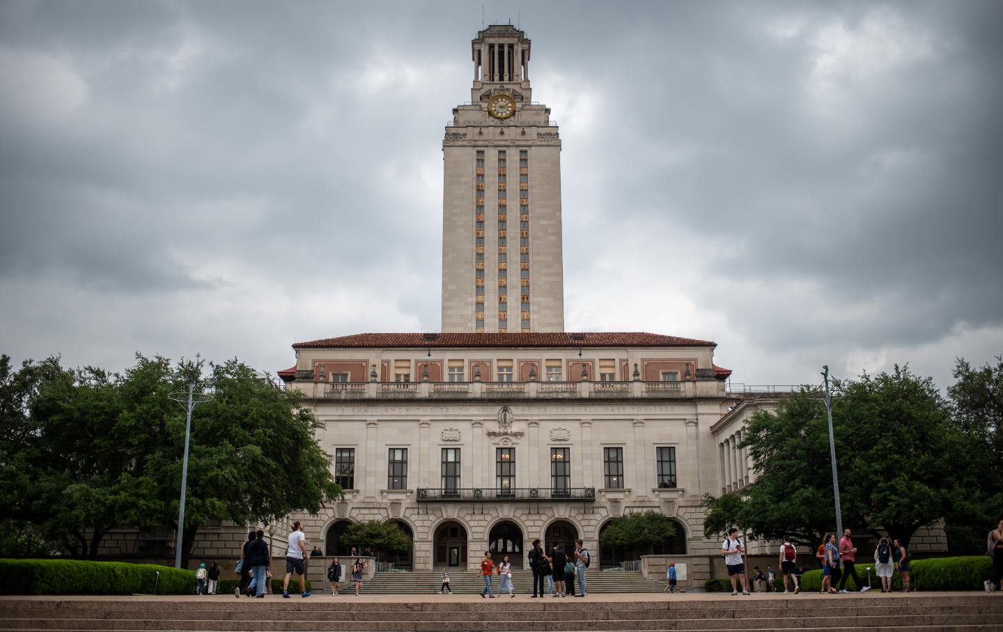 The tower at the University of Texas in April 2024 in Austin.
