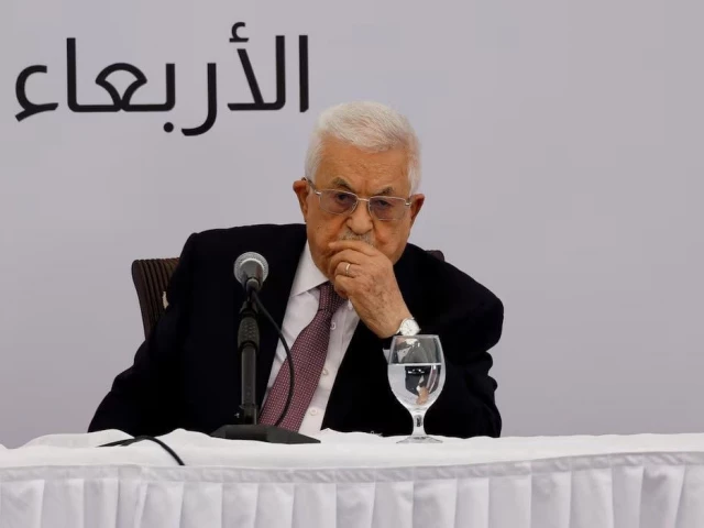 palestinian president mahmoud abbas looks on as he visits the istishari cancer center in ramallah in the israeli occupied west bank may 14 2025 photo reuters